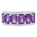 Amethyst Ring 3.28 Carats Sterling Silver
