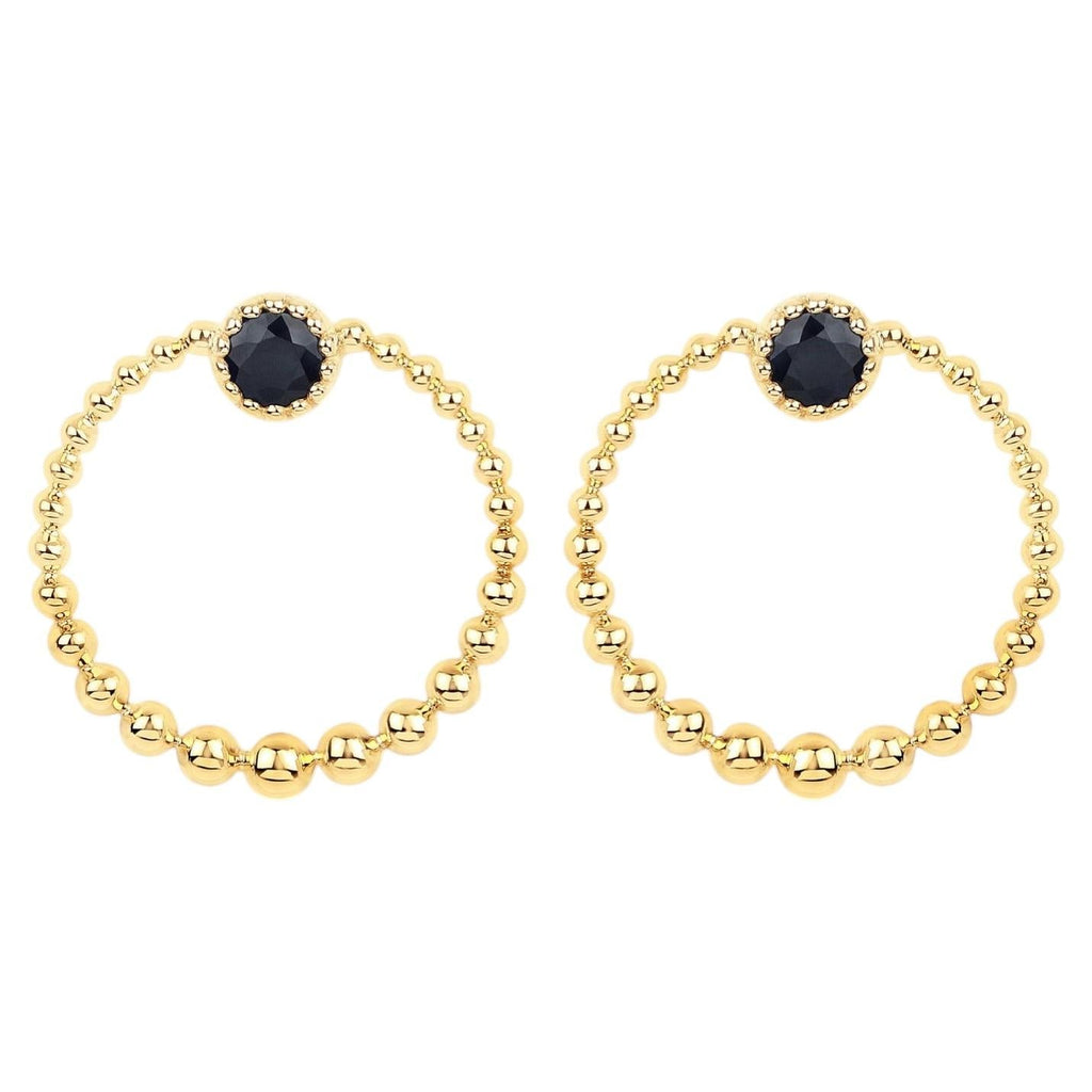 Blue Sapphire Earrings 0.36 Carats 10K Yellow Gold