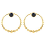Blue Sapphire Earrings 0.36 Carats 10K Yellow Gold
