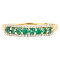 Zambian Emerald Ring With Diamonds 0.32 Carats 14K Yellow Gold