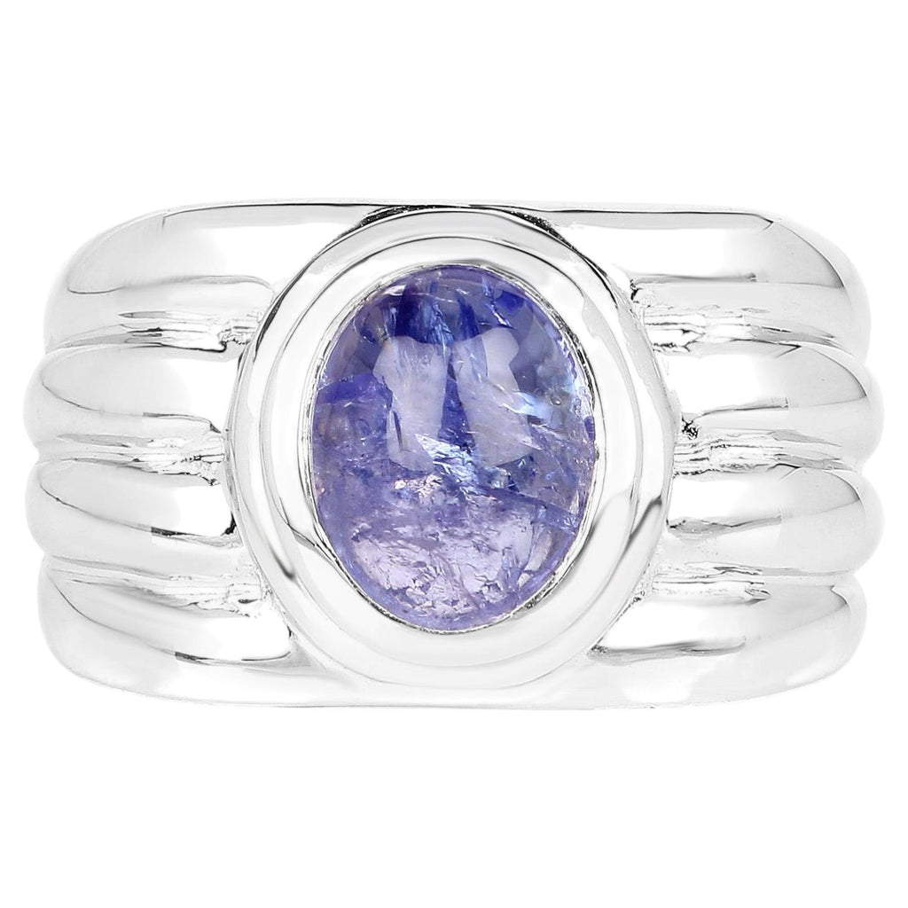 Tanzanite Ring 3.54 Carats Sterling Silver