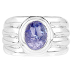 Tanzanite Ring 3.54 Carats Sterling Silver