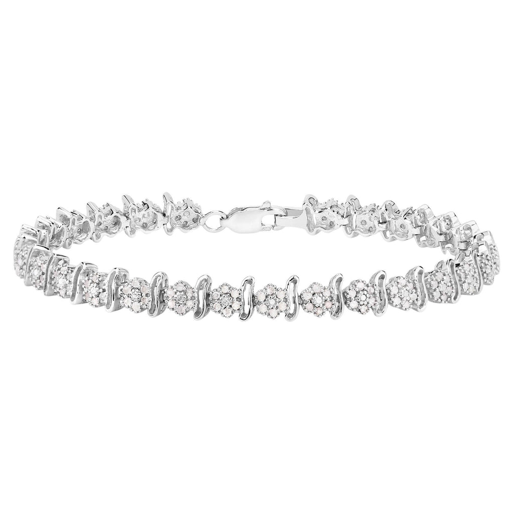 Diamond Tennis Bracelet 0.94 Carats Sterling Silver