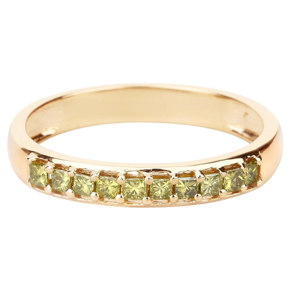 Yellow Diamond Ring 0.26 Carats 14K Yellow Gold