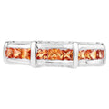 Orange Sapphire Ring 1.08 Carats Sterling Silver