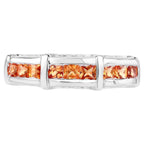 Orange Sapphire Ring 1.08 Carats Sterling Silver