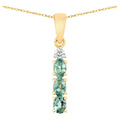 Alexandrite Pendant With Diamonds 0.4 Carats 18K Yellow Gold