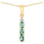 Alexandrite Pendant With Diamonds 0.4 Carats 18K Yellow Gold