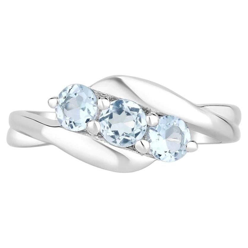 Blue Topaz Ring 0.94 Carats Sterling Silver