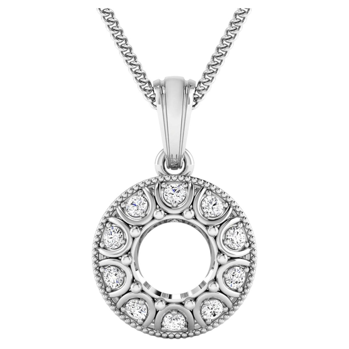 Diamond Pendant 0.28 Carats 14K White Gold