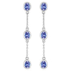 Natural Tanzanite Earrings 1.96 Carats Sterling Silver