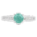 Emerald Ring With White Topaz 1.16 Carats Sterling Silver