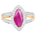 Ruby Ring With Diamonds 1.04 Carats 14K Yellow Gold