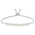 Ethiopian Opal Bracelet With White Topaz 0.86 Carats Sterling Silver