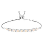 Ethiopian Opal Bracelet With White Topaz 0.86 Carats Sterling Silver
