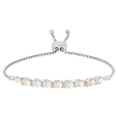 Ethiopian Opal Bracelet With White Topaz 0.86 Carats Sterling Silver