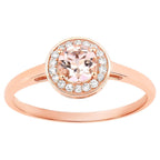 Morganite Ring With Diamonds 0.46 Carats 14K Rose Gold