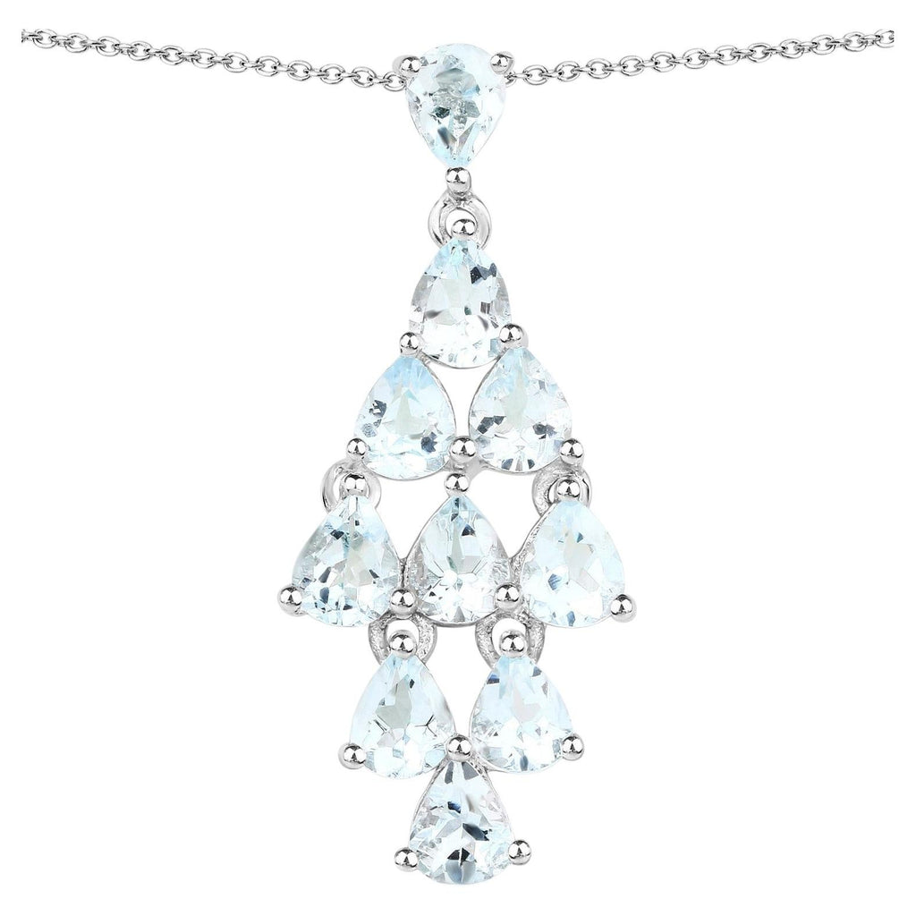 Aquamarine Pendant 2.18 Carats Sterling Silver