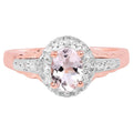 Morganite Ring With White Topaz 0.7 Carats Gold Plated Silver