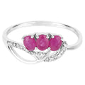 Ruby Knot Ring With Diamonds 0.68 Carats 14K White Gold