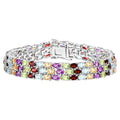 Natural Mixed Gemstones Bracelet 23.6 Carats Sterling Silver