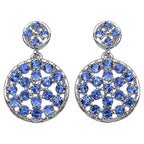 Natural Tanzanite Earrings 2.9 Carats Sterling Silver