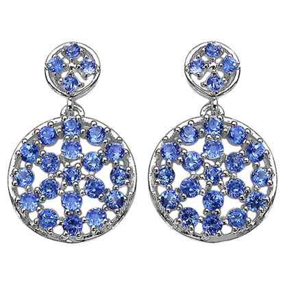 Natural Tanzanite Earrings 2.9 Carats Sterling Silver