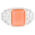 Peach Moonstone Ring 5.74 Carats Sterling Silver
