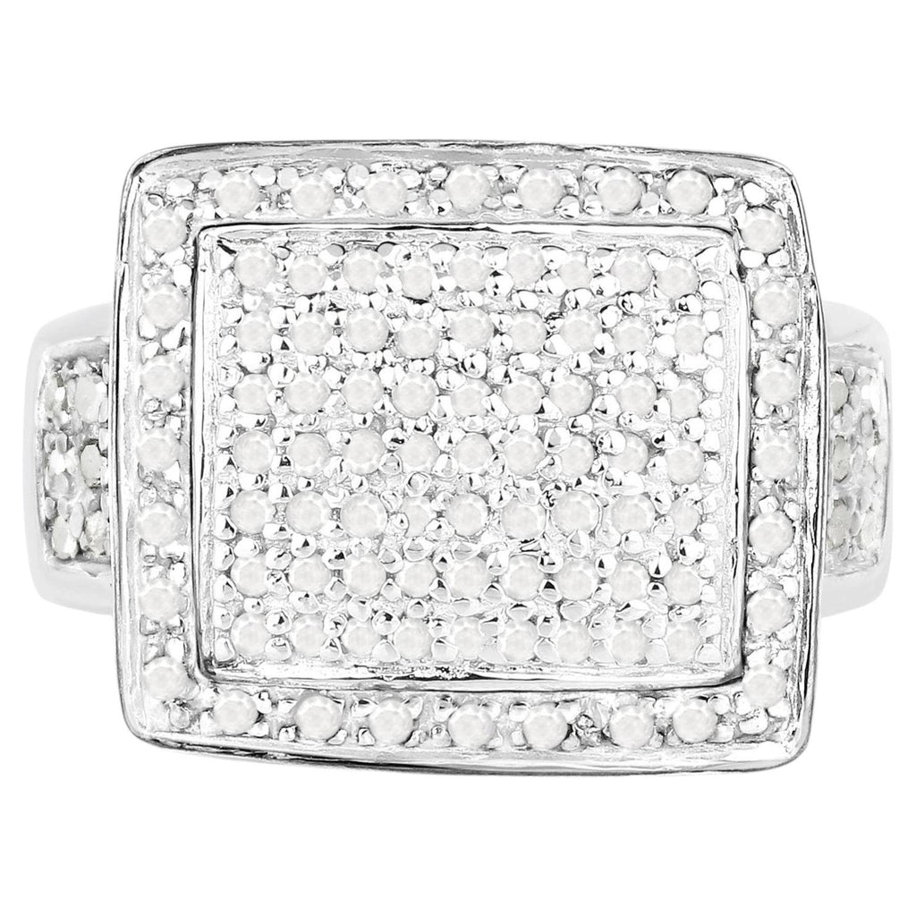 Diamond Ring 0.58 Carats Sterling Silver