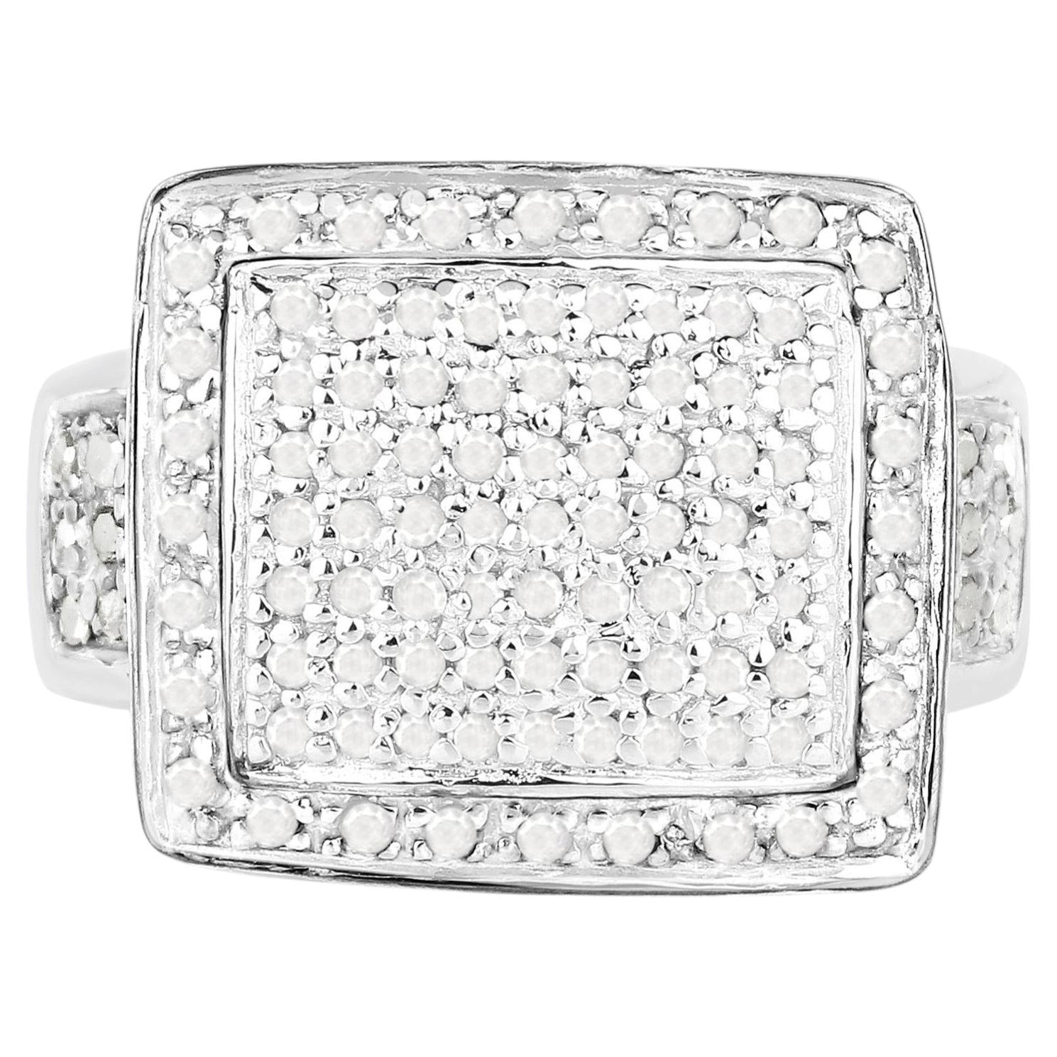 Diamond Ring 0.58 Carats Sterling Silver