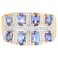 Tanzanite Ring 1.64 Carats Gold Plated Silver