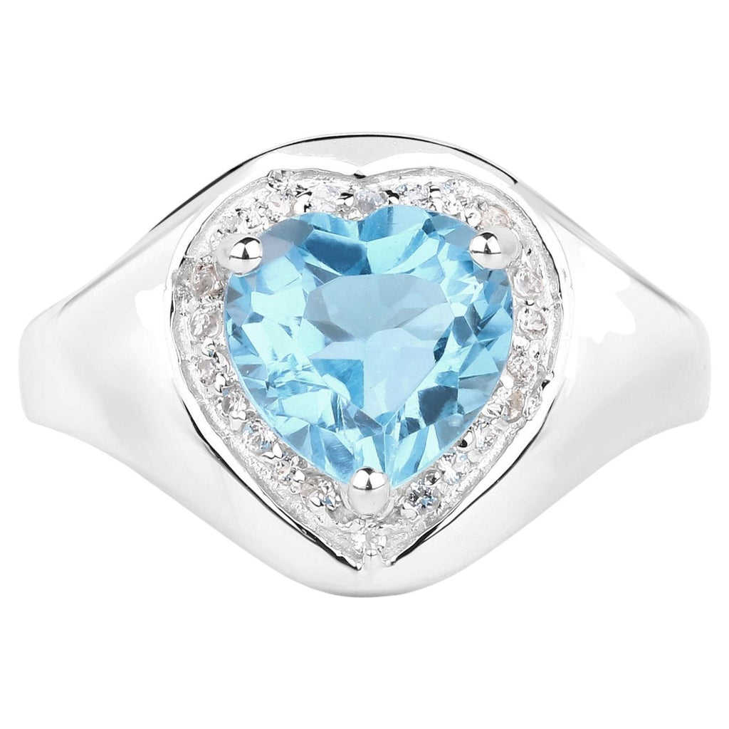 Multicolor Topaz Heart Ring 2.44 Carats Sterling Silver