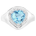 Multicolor Topaz Heart Ring 2.44 Carats Sterling Silver