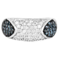 Multicolor Diamond Ring 0.92 Carats Sterling Silver