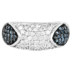 Multicolor Diamond Ring 0.92 Carats Sterling Silver