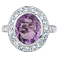 Amethyst Ring With Blue Topaz 4.74 Carats Sterling Silver