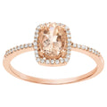 Morganite Ring With Diamonds 0.8 Carats 10K Rose Gold