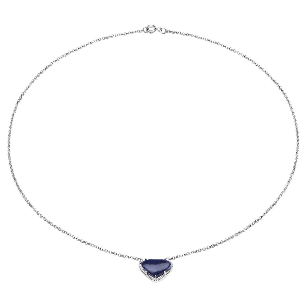 Blue Aventurine Necklace 3.9 Carats Sterling Silver