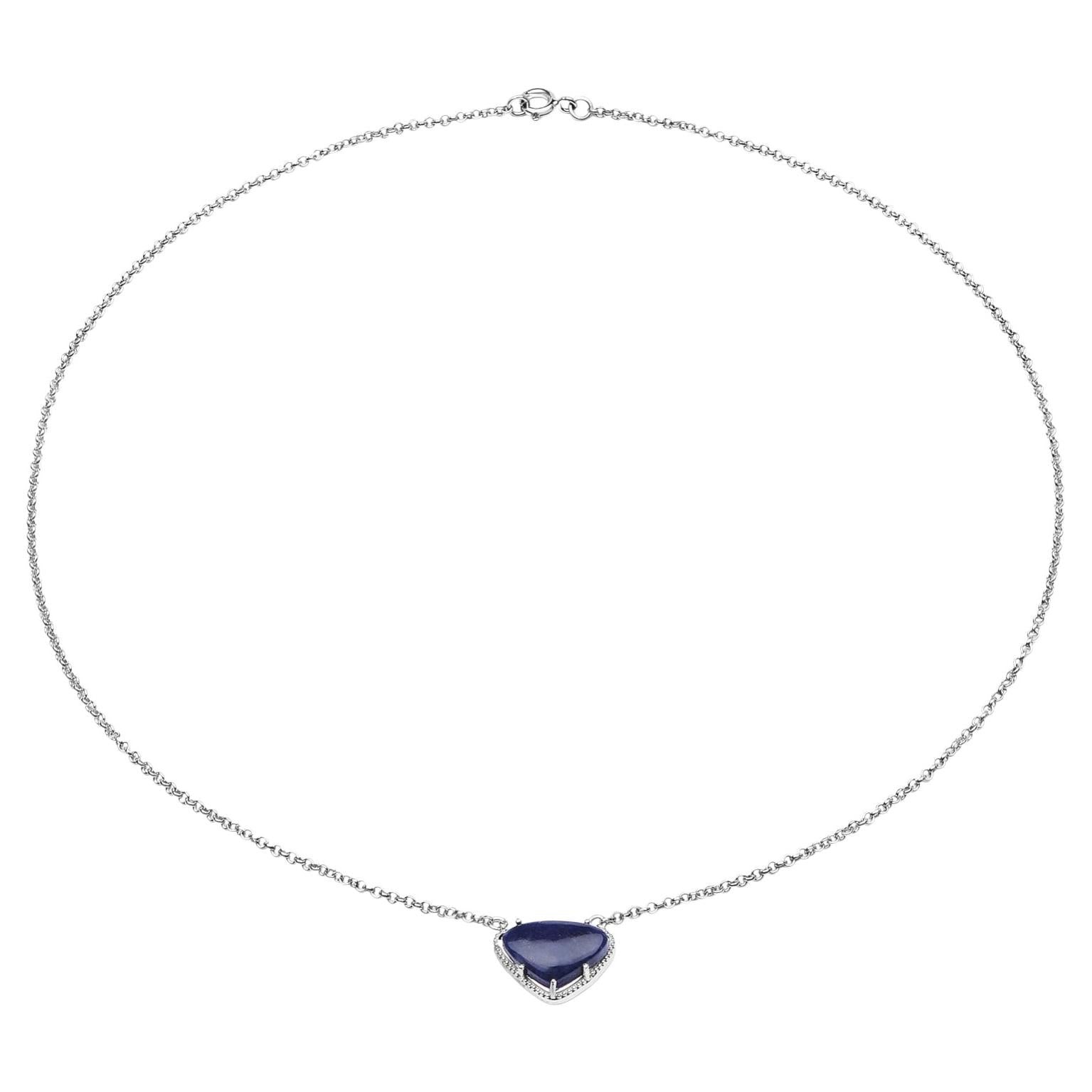 Blue Aventurine Necklace 3.9 Carats Sterling Silver