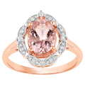 Morganite Ring With Diamonds 1.58 Carats 14K Rose Gold
