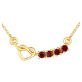 Garnet Heart Necklace 0.3 Carats Gold Plated Silver