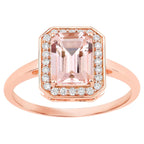 Morganite Ring With Diamonds 1.48 Carats 14K Rose Gold