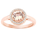 Morganite Ring With Diamonds 0.8 Carats 14K Rose Gold