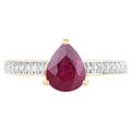 Ruby Ring With Diamonds 1.54 Carats 14K Yellow Gold