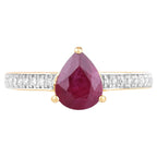 Ruby Ring With Diamonds 1.54 Carats 14K Yellow Gold