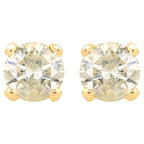 Diamond Stud Earrings 0.96 Carats 14K Yellow Gold