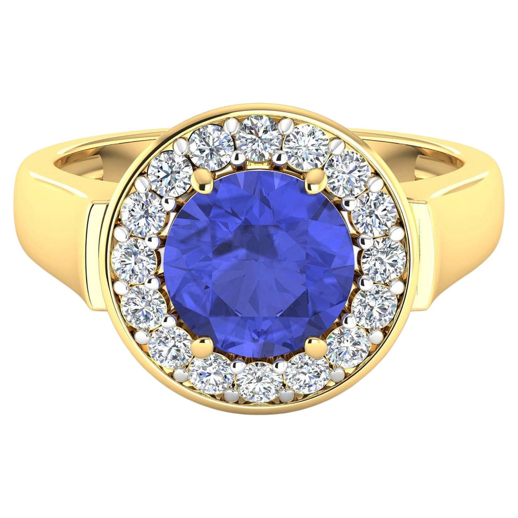 Tanzanite Ring With Diamonds 2.54 Carats 14K Yellow Gold