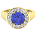 Tanzanite Ring With Diamonds 2.54 Carats 14K Yellow Gold