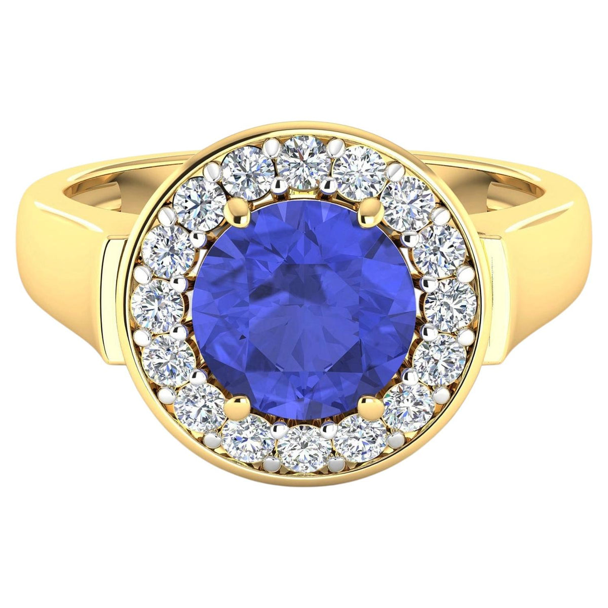 Tanzanite Ring With Diamonds 2.54 Carats 14K Yellow Gold