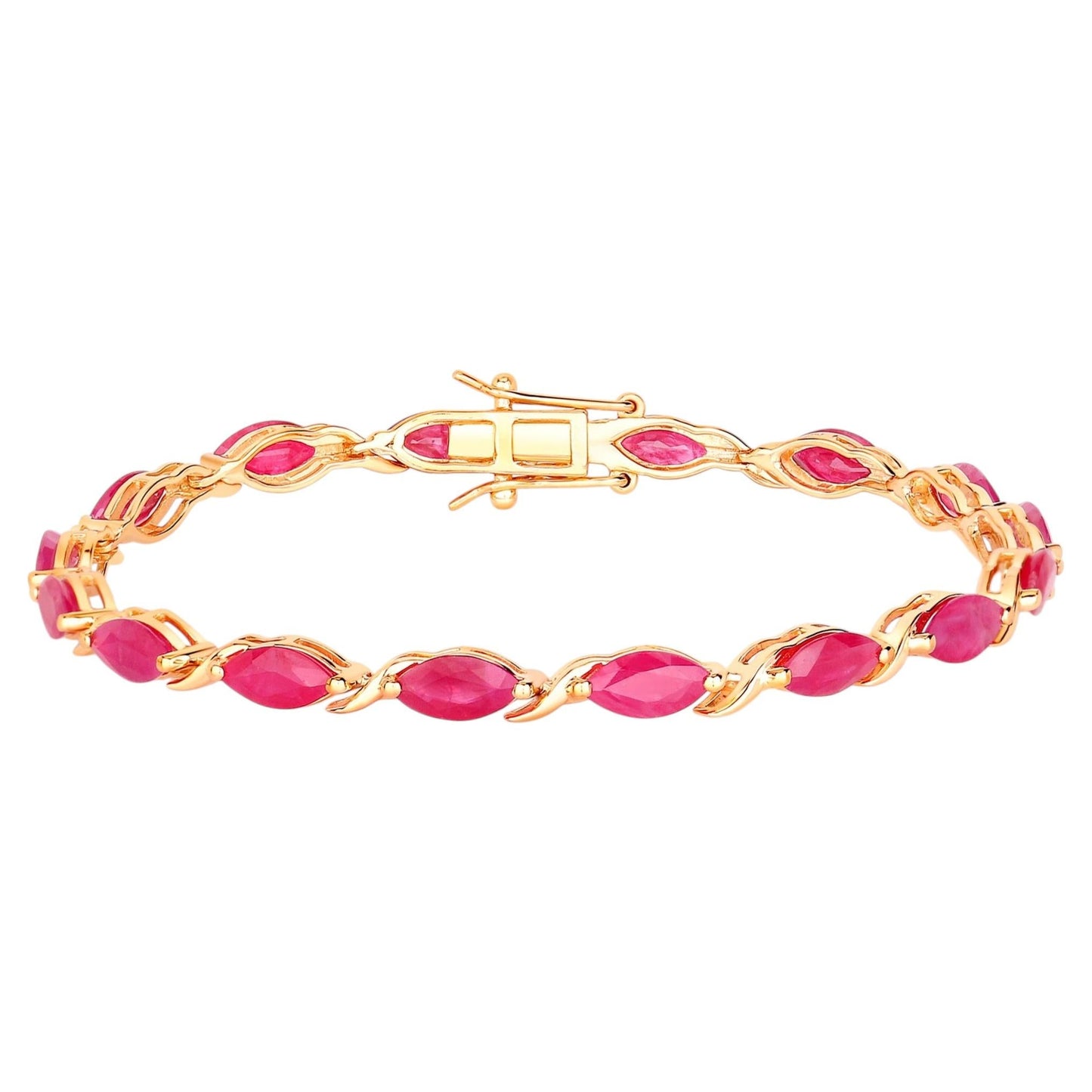 Ruby Bracelet 7.98 Carats 10K Yellow Gold